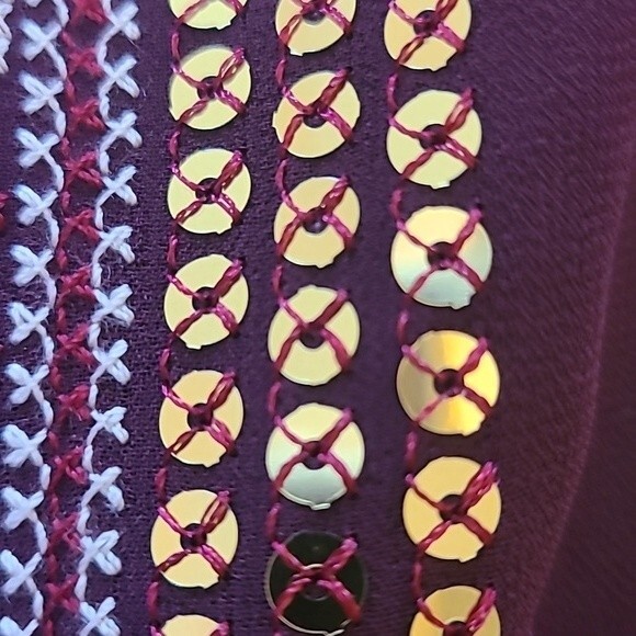 ALTUZARRA SHEER PEASANT Sheer BLOUSE EMBROIDERED RUBY RED HILL SIZE XS - Picture 12 of 13